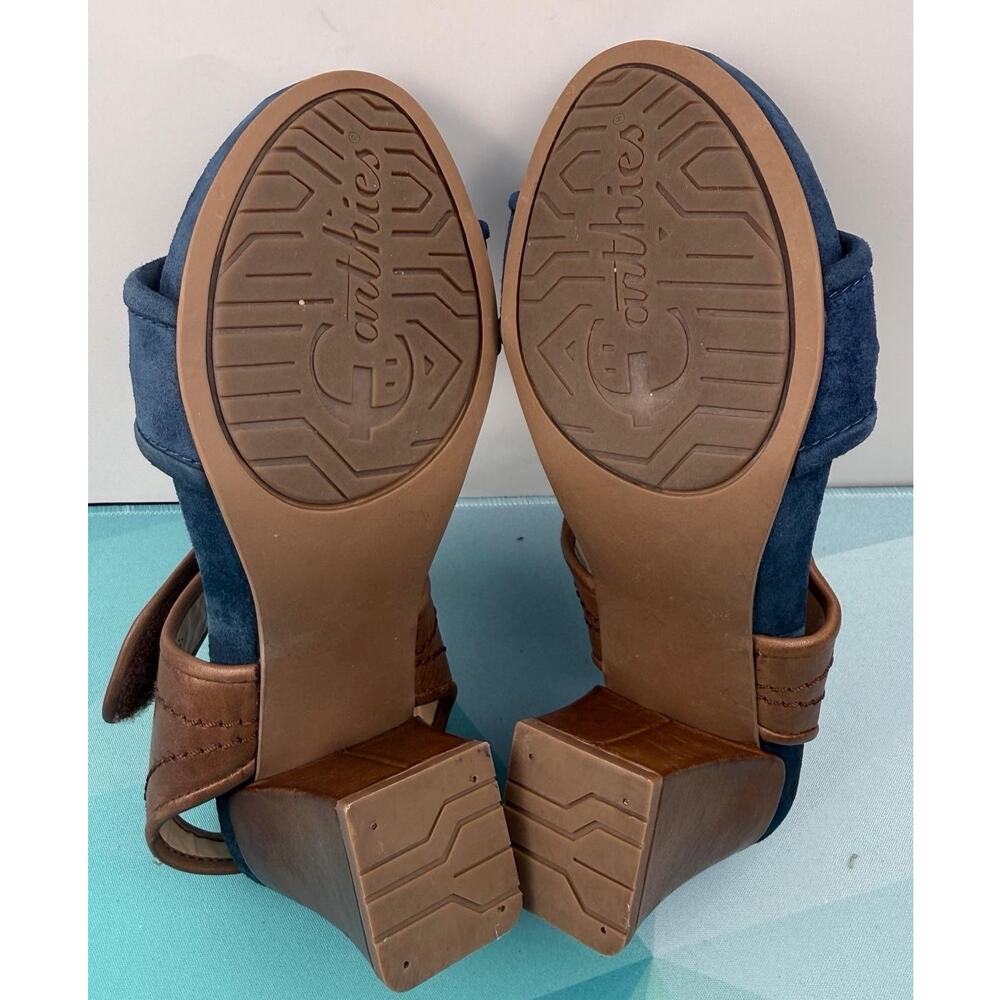 Earthies Asola Deep Blue Multi Women’s Sandals Size US 5B Block Heel Comfort - Picture 7 of 8